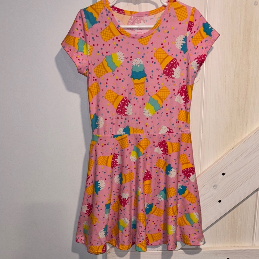 Nannette Kids Pink Ice Cream Print Dress